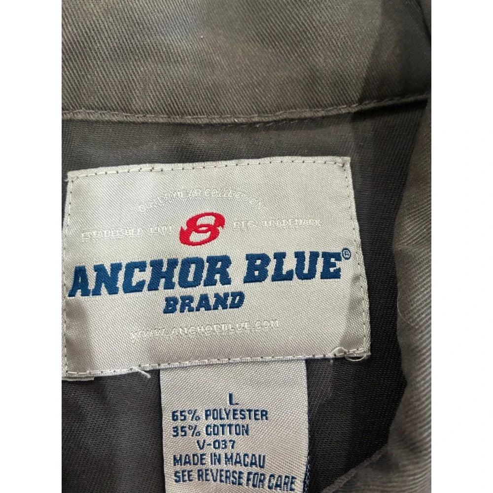 Vintage Anchor Blue Work Jacket Grey Korn System of a Down Patches Mens Large